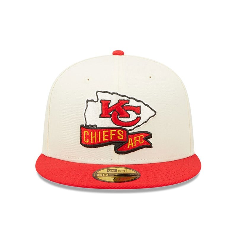 White New Era Kansas City Chiefs NFL Sideline 2022 Fitted Cap 59fifty | ILNZ92067