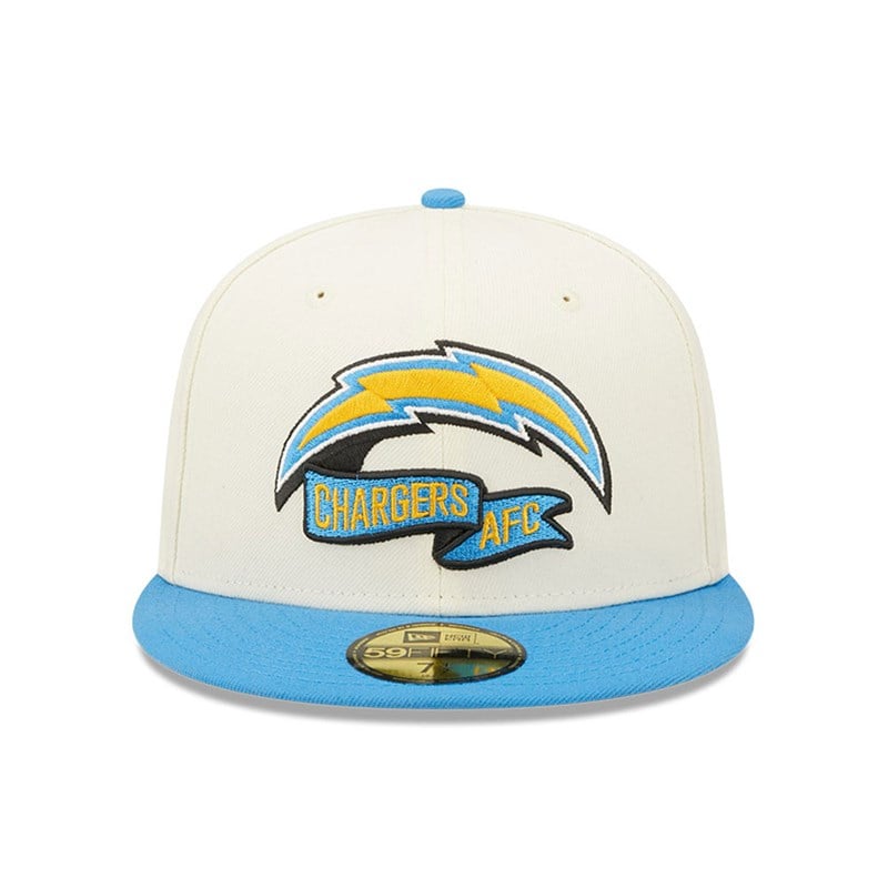 White New Era La Chargers NFL Sideline 2022 Fitted Cap 59fifty | MXEQ94386