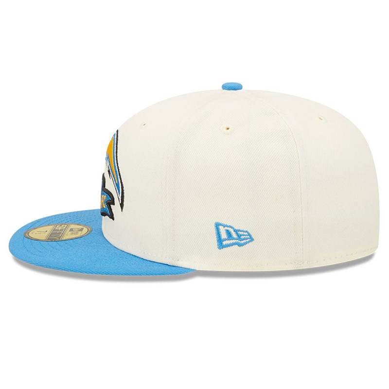 White New Era La Chargers NFL Sideline 2022 Fitted Cap 59fifty | MXEQ94386