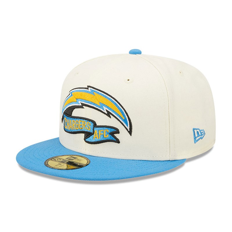 White New Era La Chargers NFL Sideline 2022 Fitted Cap 59fifty | MXEQ94386