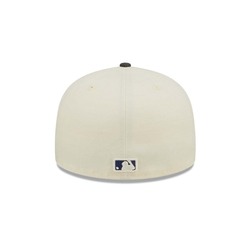 White New Era La Dodgers MLB Chrome Fitted Cap 59fifty | WUNI79321