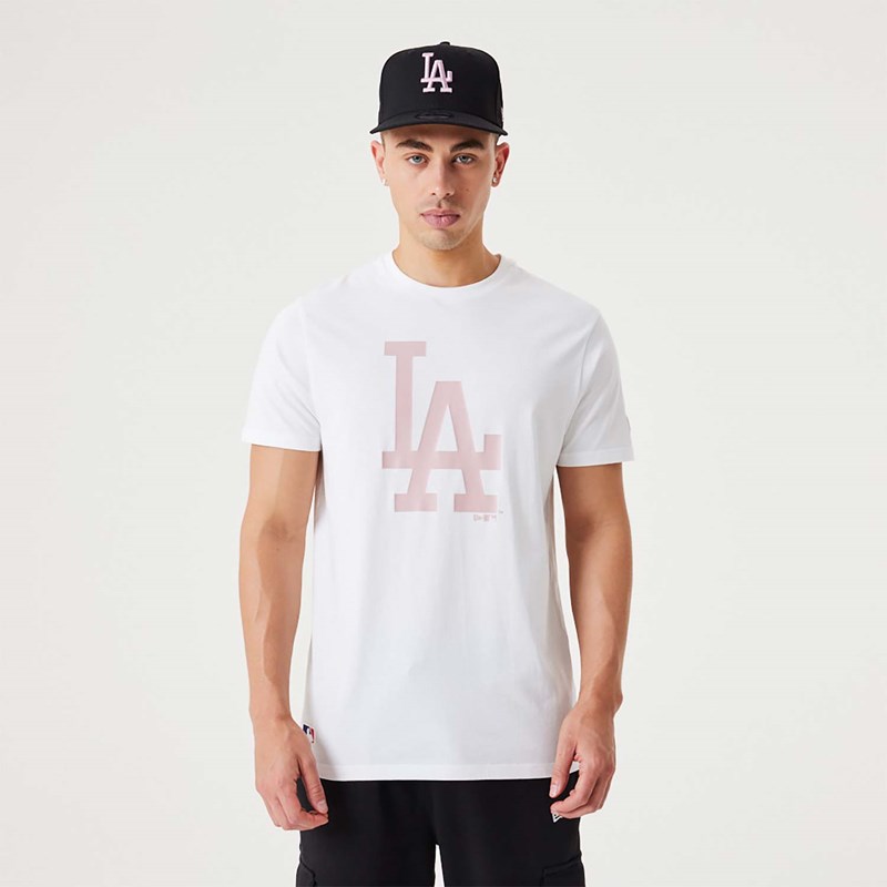 White New Era La Dodgers MLB League Essential T-Shirt | JNDY36120