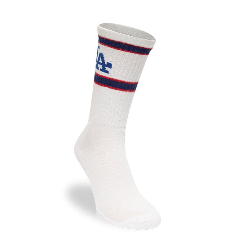 White New Era La Dodgers MLB Premium Socks | CYKH64357