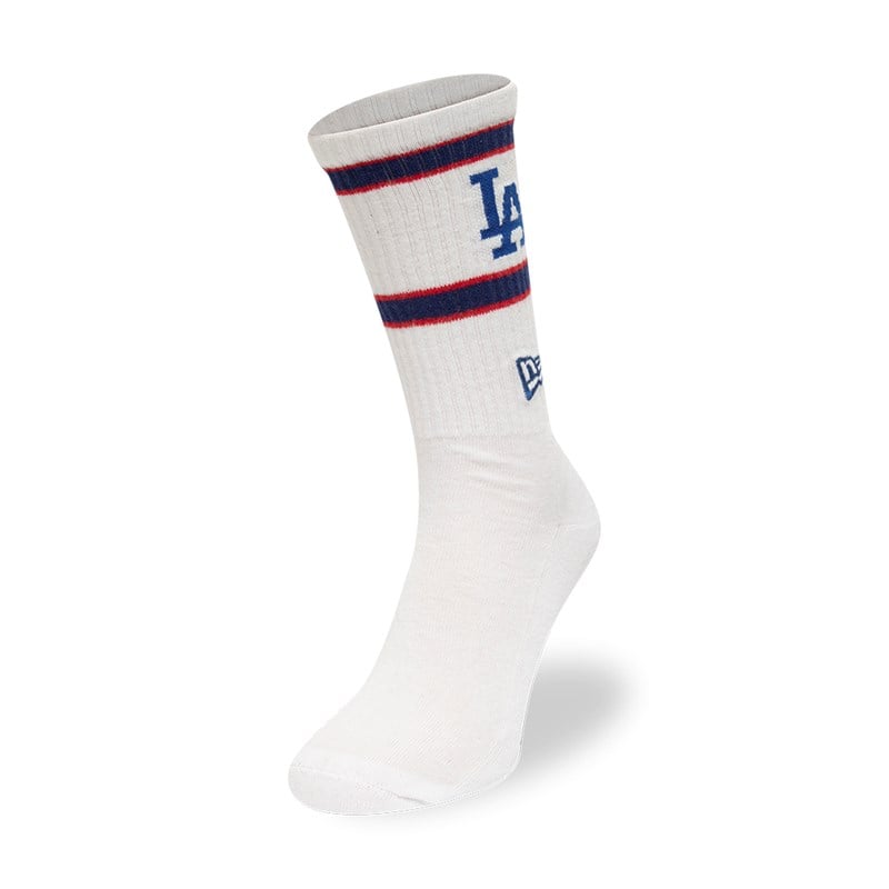 White New Era La Dodgers MLB Premium Socks | CYKH64357