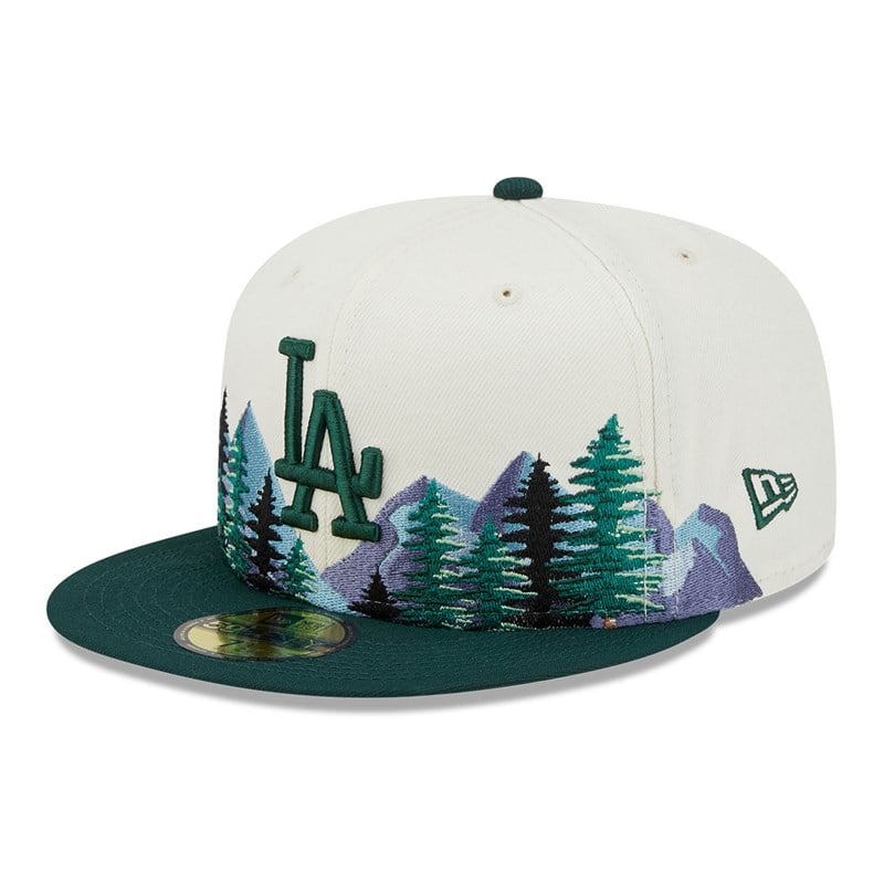 White New Era La Dodgers Outdoor Fitted 59fifty | BMTG64735