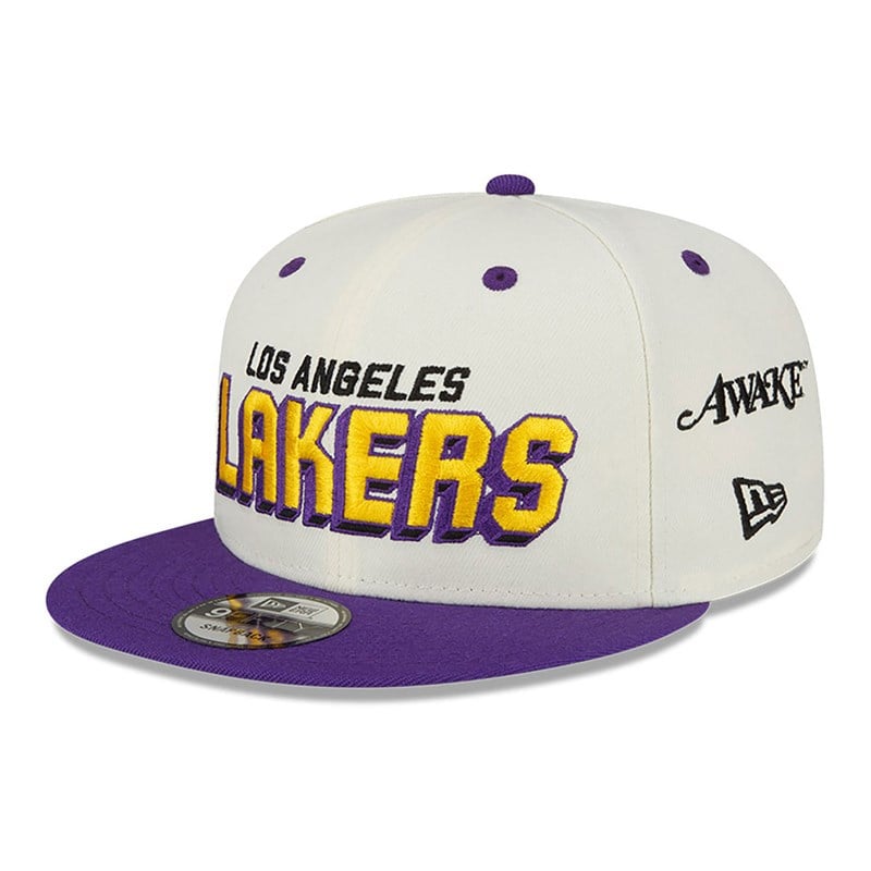 White New Era La Lakers Awake Cap 9fifty | PEOT93524