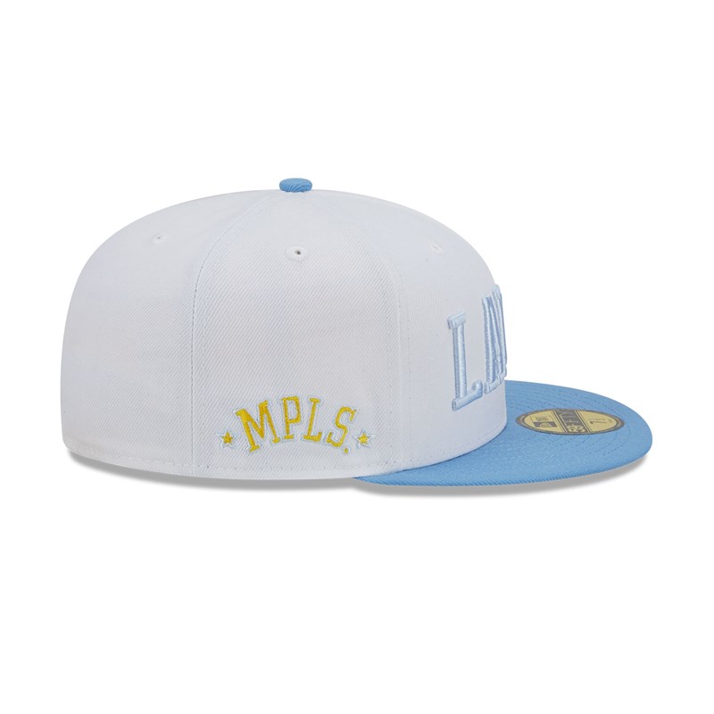 White New Era La Lakers NBA Classic Fitted Cap 59fifty | QKFT31685