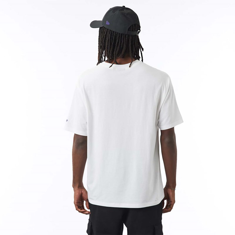 White New Era La Lakers NBA Stacked Oversized T-Shirt | COMN38754