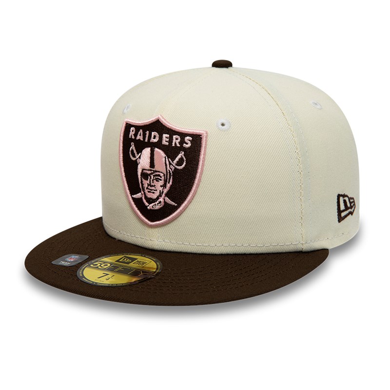 White New Era Las Vegas Raiders Fitted Cap 59fifty | ZCXF10756