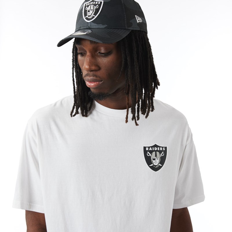 White New Era Las Vegas Raiders NFL Logo Oversized T-Shirt | FOJV24671