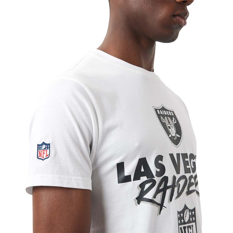 White New Era Las Vegas Raiders NFL Script T-Shirt | BFTR17480