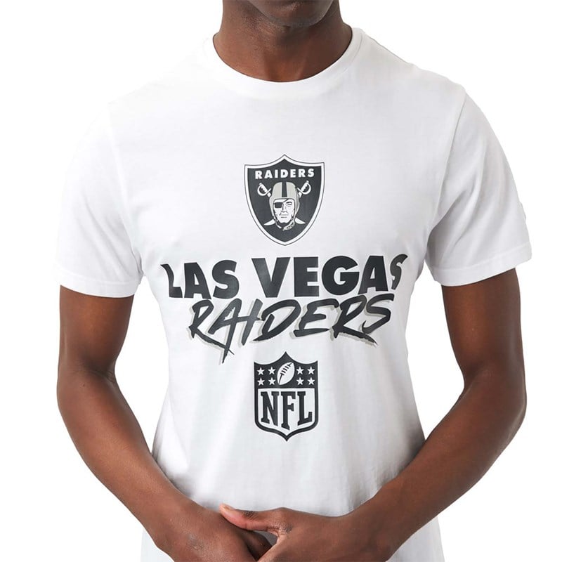 White New Era Las Vegas Raiders NFL Script T-Shirt | BFTR17480