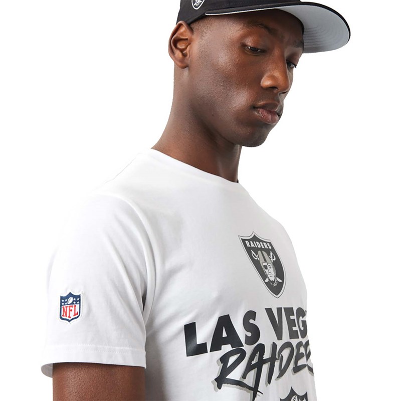 White New Era Las Vegas Raiders NFL Script T-Shirt | BFTR17480