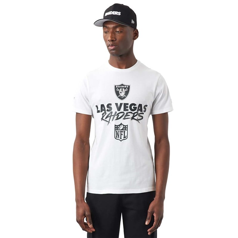 White New Era Las Vegas Raiders NFL Script T-Shirt | BFTR17480