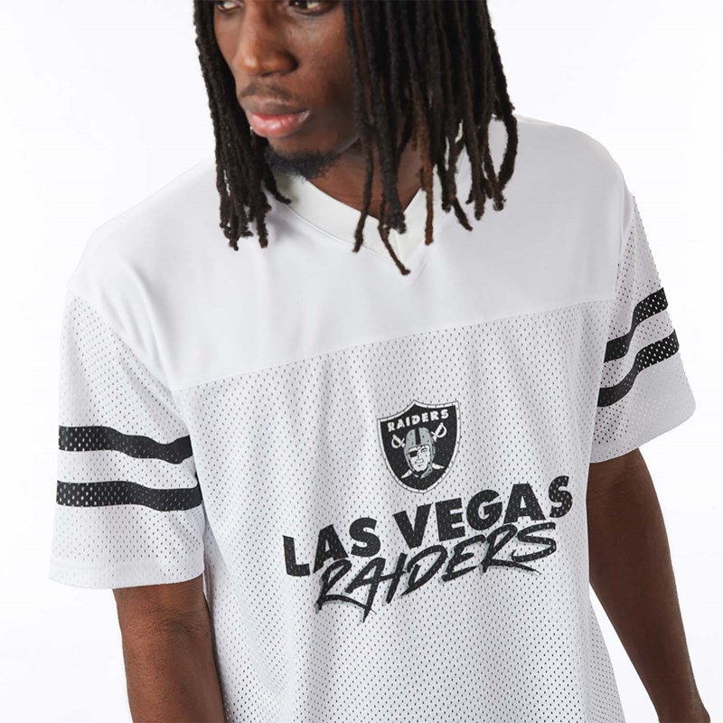 White New Era Las Vegas Raiders NFL Script Jersey T-Shirt | SKED97254