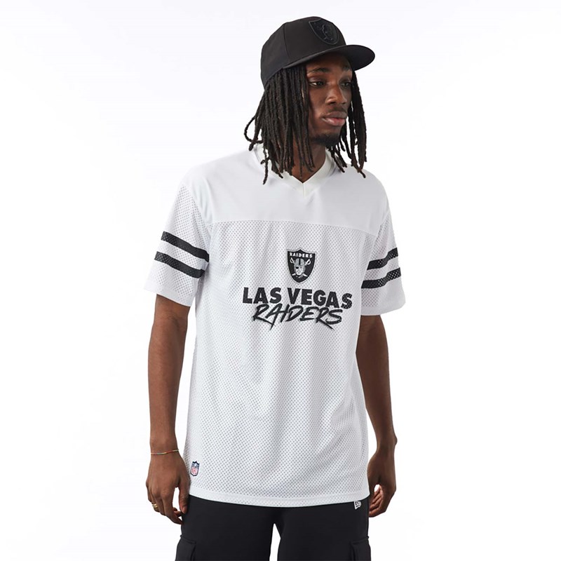 White New Era Las Vegas Raiders NFL Script Jersey T-Shirt | SKED97254