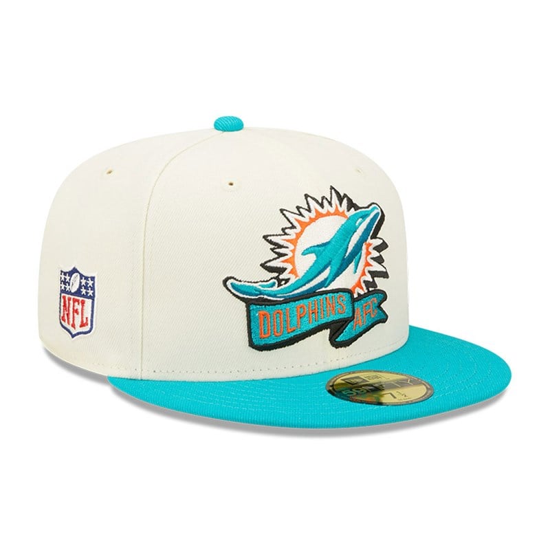 White New Era Miami Dolphins NFL Sideline 2022 Fitted Cap 59fifty | NYOU01925