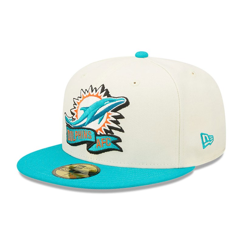 White New Era Miami Dolphins NFL Sideline 2022 Fitted Cap 59fifty | NYOU01925