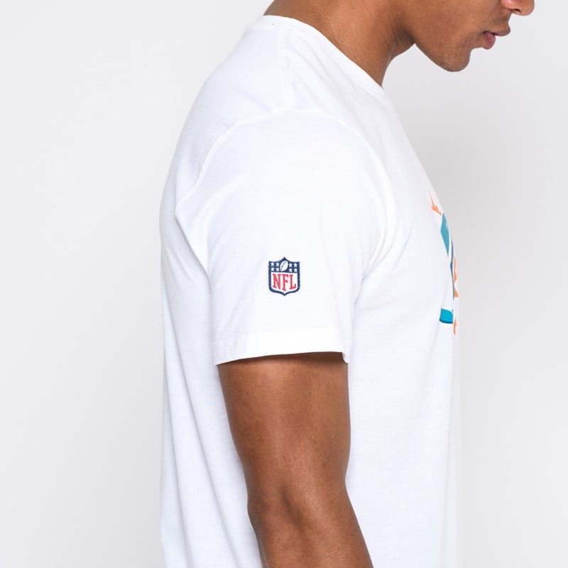 White New Era Miami Dolphins Team Logo T-Shirt | PQDN76052