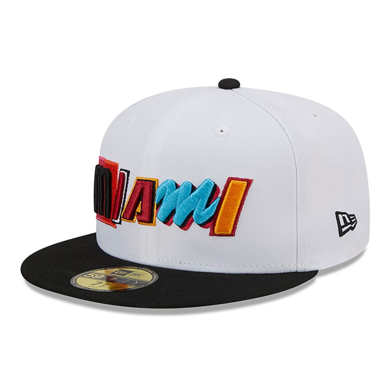 White New Era Miami Heat Authentics City Edition Fitted Cap 59fifty | GZHI06581