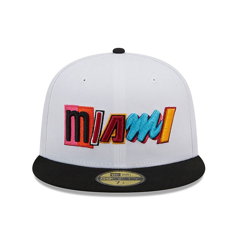 White New Era Miami Heat Authentics City Edition Fitted Cap 59fifty | GZHI06581