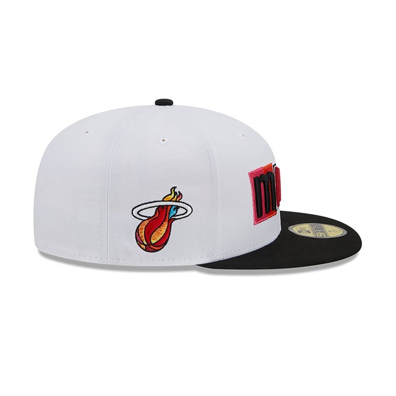 White New Era Miami Heat Authentics City Edition Fitted Cap 59fifty | GZHI06581