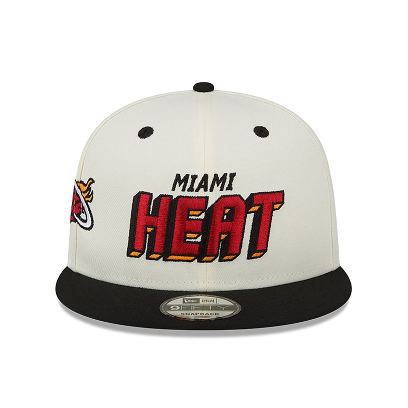 White New Era Miami Heat Awake Cap 9fifty | OCZE96720