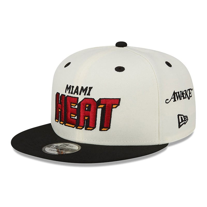 White New Era Miami Heat Awake Cap 9fifty | OCZE96720