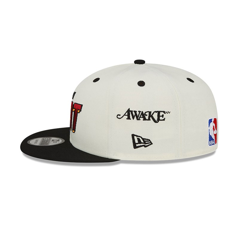 White New Era Miami Heat Awake Cap 9fifty | OCZE96720