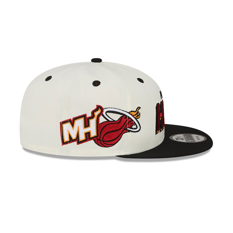 White New Era Miami Heat Awake Cap 9fifty | OCZE96720