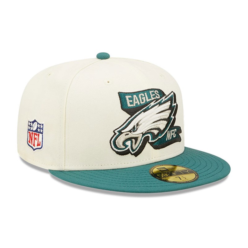 White New Era Philadelphia Eagles NFL Sideline 2022 Fitted Cap 59fifty | FCGT36195