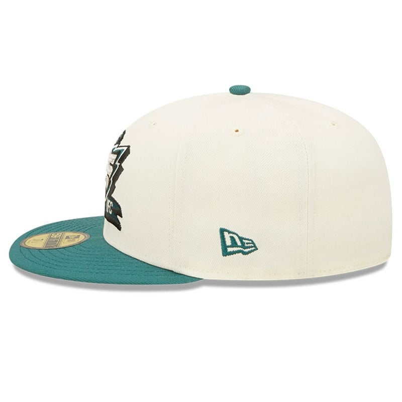 White New Era Philadelphia Eagles NFL Sideline 2022 Fitted Cap 59fifty | FCGT36195