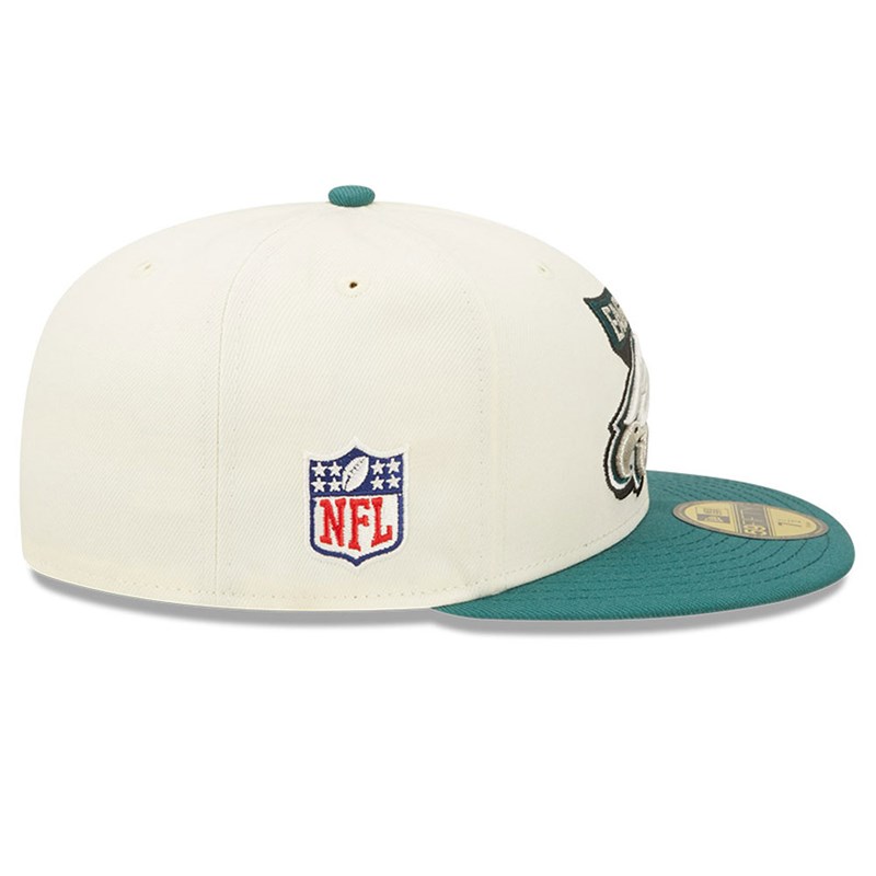 White New Era Philadelphia Eagles NFL Sideline 2022 Fitted Cap 59fifty | FCGT36195