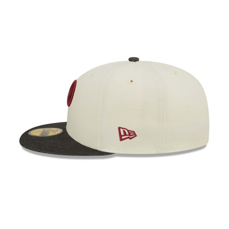 White New Era Philadelphia Phillies MLB Chrome Fitted Cap 59fifty | KTGS02198