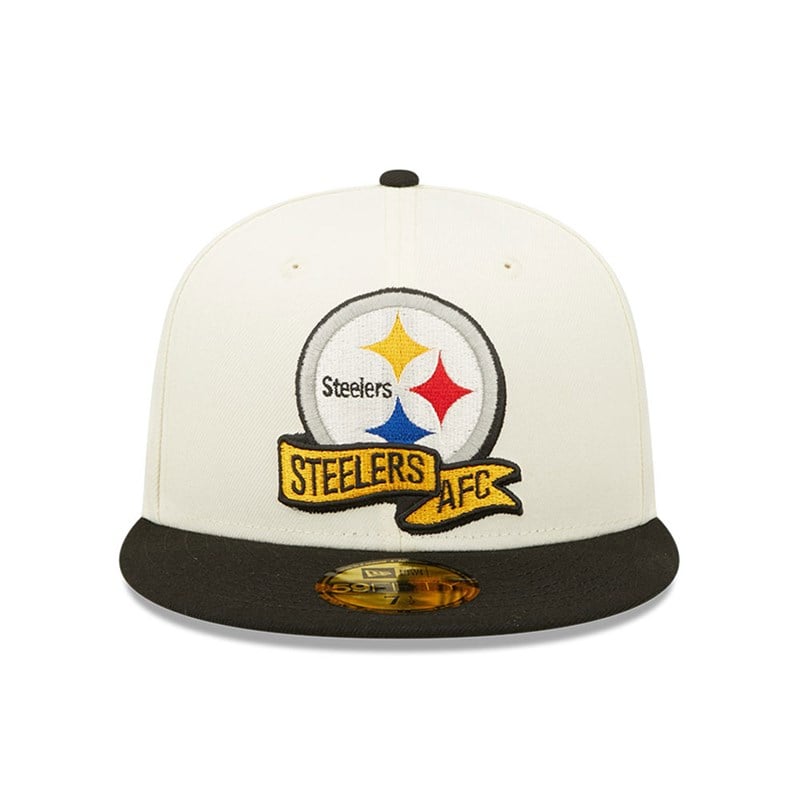 White New Era Pittsburgh Steelers NFL Sideline 2022 Fitted Cap 59fifty | LKAV57012