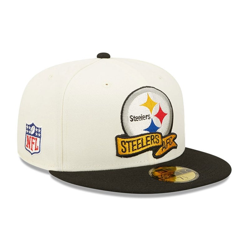 White New Era Pittsburgh Steelers NFL Sideline 2022 Fitted Cap 59fifty | LKAV57012