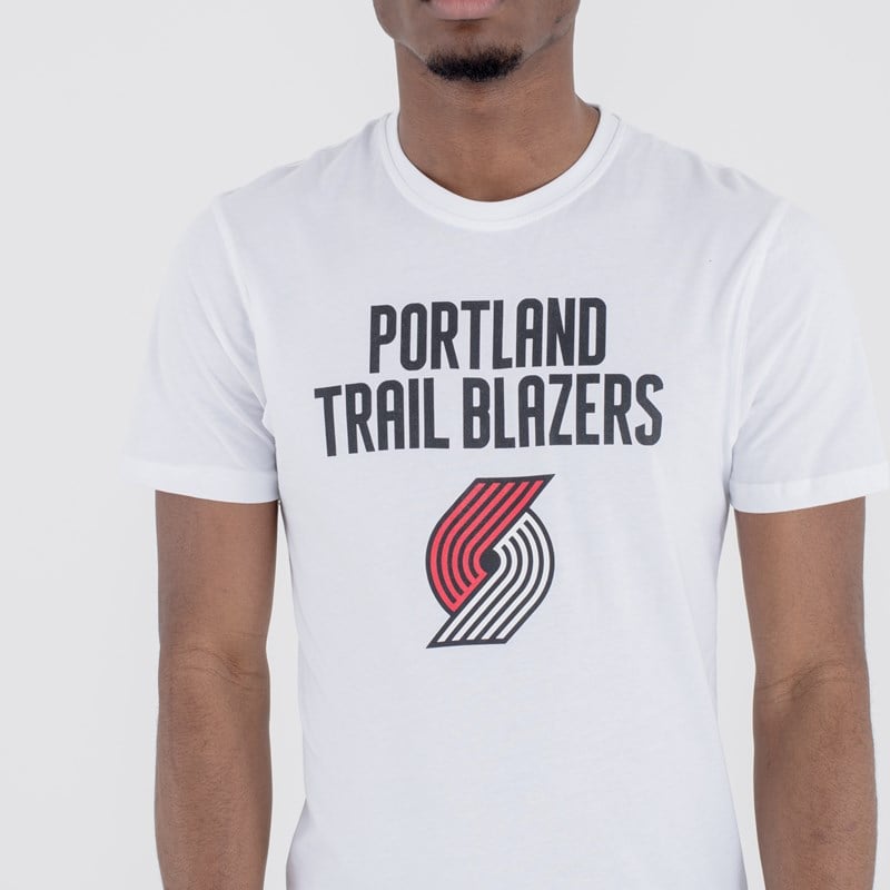 White New Era Portland Trail Blazers NBA Team Logo T-Shirt | KBQL98120