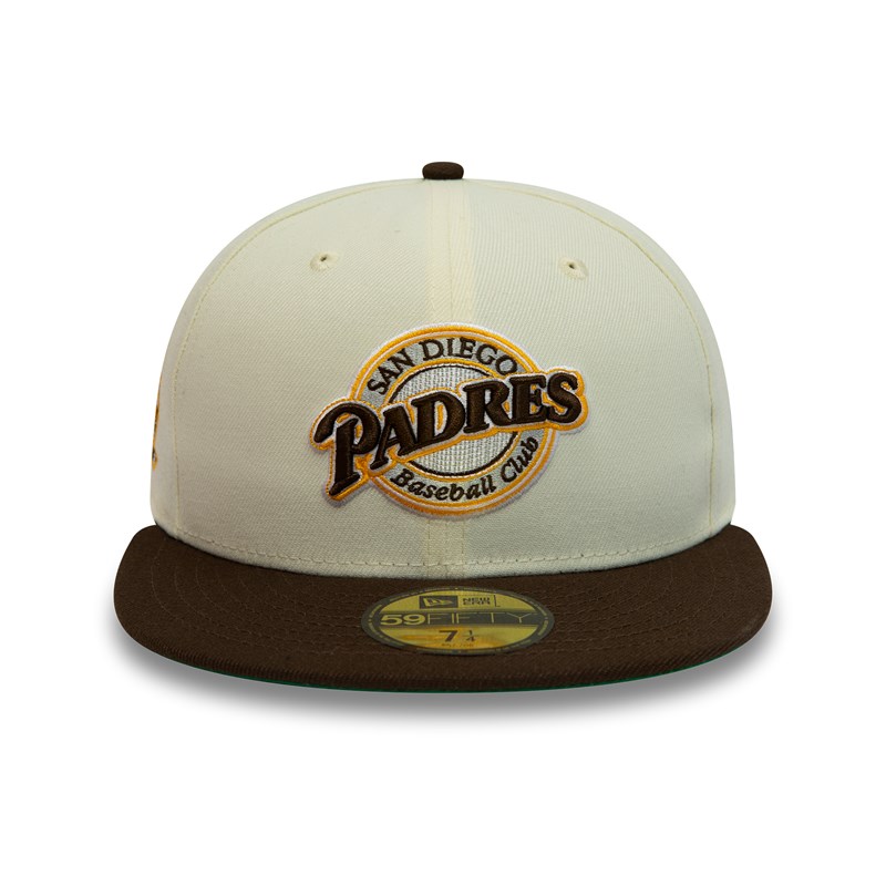 White New Era San Diego Padres Chrome Fitted Cap 59fifty | IQSW56970