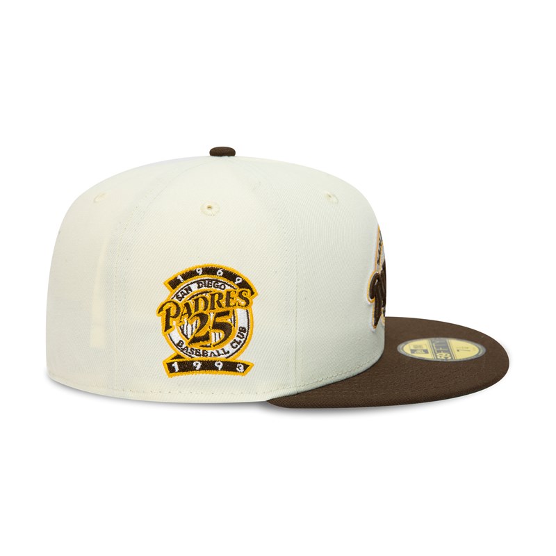 White New Era San Diego Padres Chrome Fitted Cap 59fifty | IQSW56970