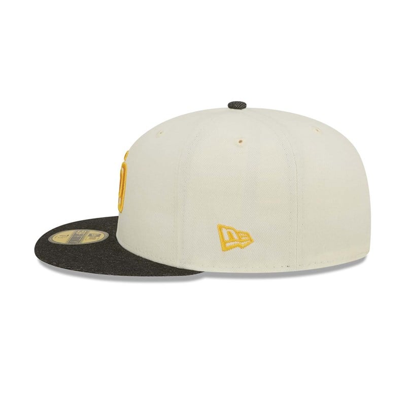 White New Era San Diego Padres MLB Chrome Fitted Cap 59fifty | DLBP97615