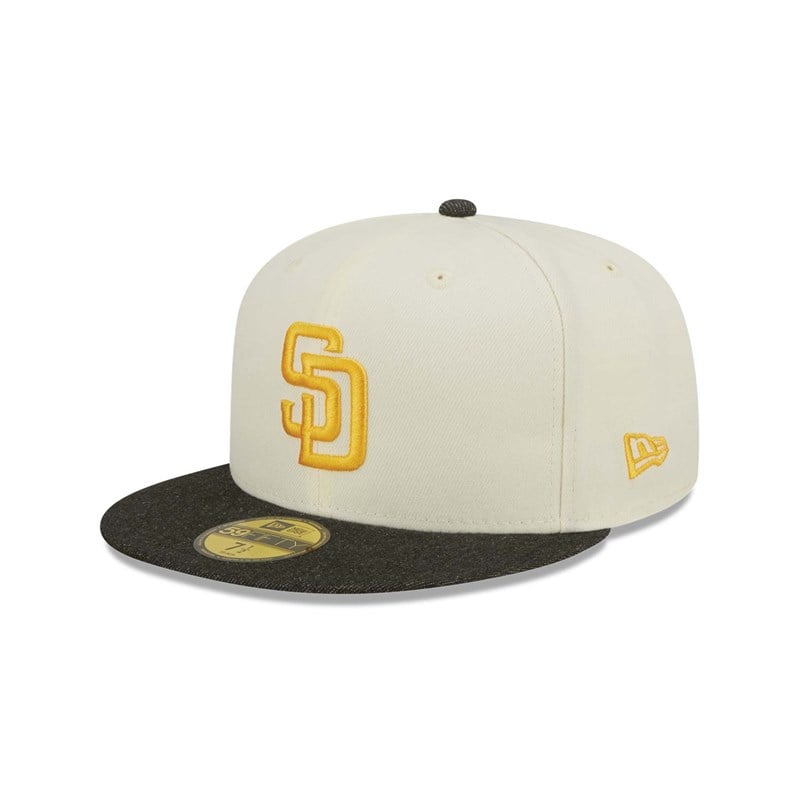 White New Era San Diego Padres MLB Chrome Fitted Cap 59fifty | DLBP97615