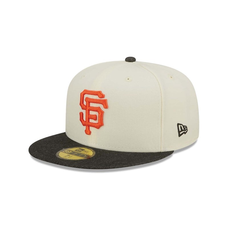 White New Era San Francisco Giants MLB Chrome Fitted Cap 59fifty | ILGW15879