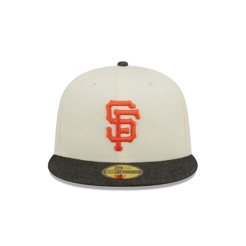 White New Era San Francisco Giants MLB Chrome Fitted Cap 59fifty | ILGW15879