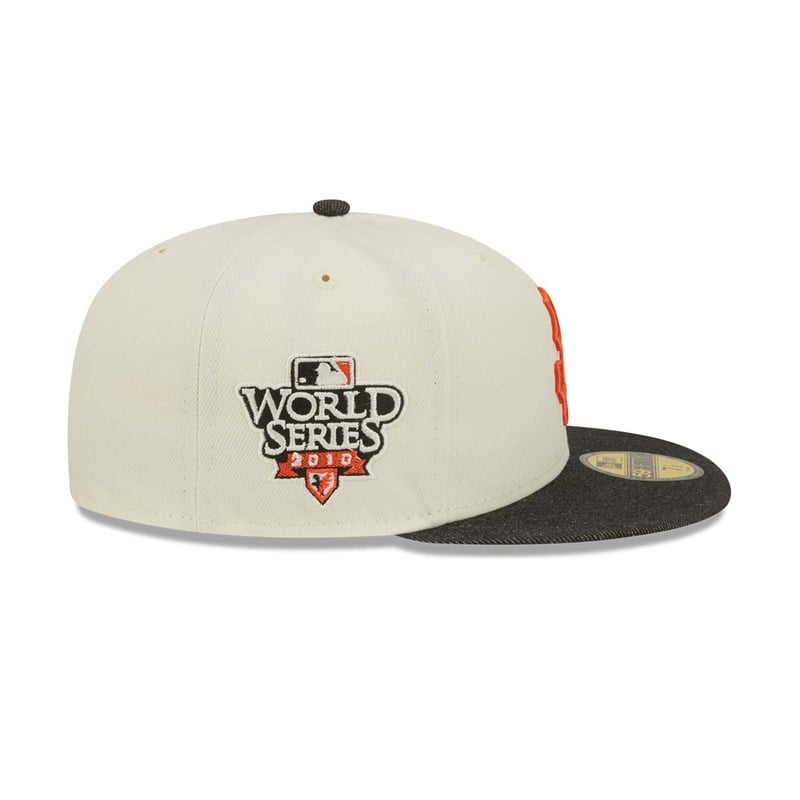 White New Era San Francisco Giants MLB Chrome Fitted Cap 59fifty | ILGW15879