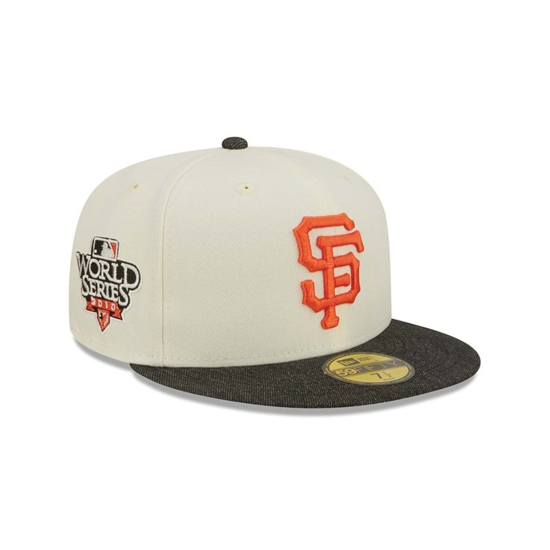 White New Era San Francisco Giants MLB Chrome Fitted Cap 59fifty | ILGW15879