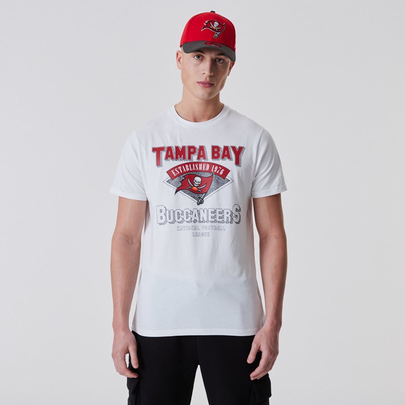 White New Era Tampa Bay Buccaneers NFL Team Logo T-Shirt | QMUW23048