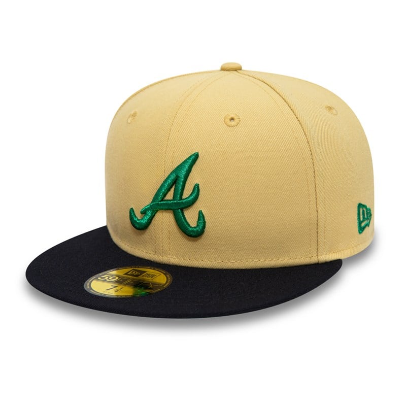 Yellow New Era Atlanta Braves Vegas Patch Cap 59fifty | MFZG83671