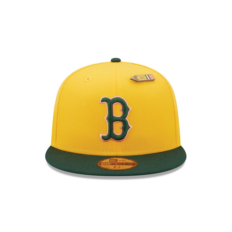 Yellow New Era Boston Sox Back To School Fitted Cap 59fifty | SEJT09837