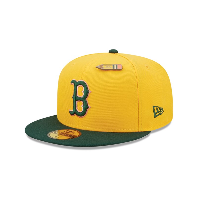 Yellow New Era Boston Sox Back To School Fitted Cap 59fifty | SEJT09837