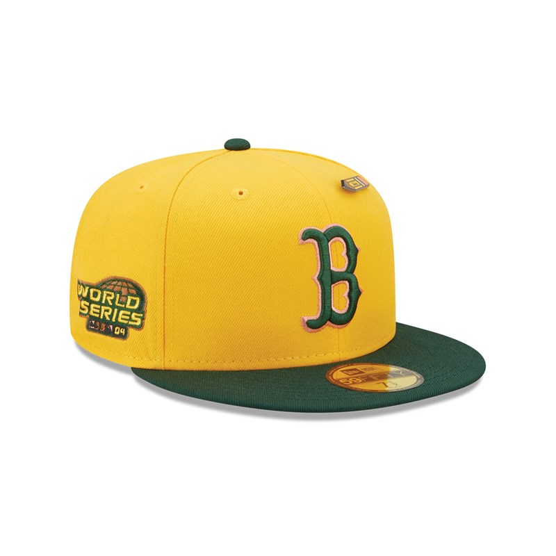 Yellow New Era Boston Sox Back To School Fitted Cap 59fifty | SEJT09837